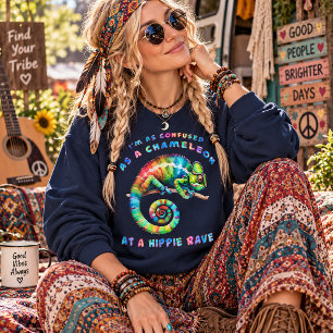 Sudadera Tan confundido como un camaleón en una fiesta hipp