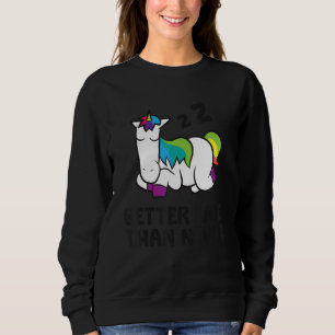 Sudadera Tardy, la Unicornio perezosa, mejor tardía que nun
