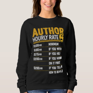 Sudadera Tarifa horaria del autor Autor bloguero editor de 