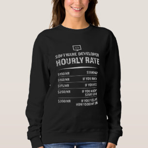 Sudadera Tarifa horaria para desarrollador de software - re