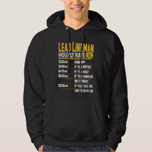 Sudadera Tarifa por hora del liniero principal Liniero pr