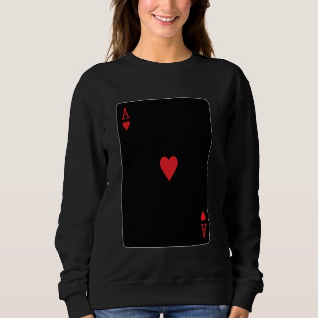 Sudadera Tarjeta de juego Ace of Hearts (Anverso)
