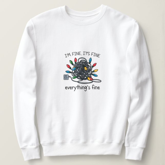 Sudadera Tarjeta de Luces de Navidad Enredadas (Anverso del diseño)