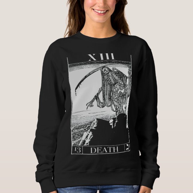 Sudadera Tarjeta de muerte Tarot Skeleton Skull Horror Bone (Anverso)