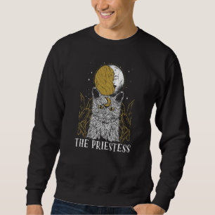 Sudadera Tarjeta de Tarot de la Luna del Gato Sacerdotisa P