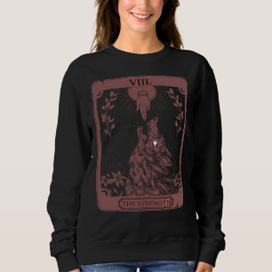 Sudadera Tarjeta de Tarot Oculto Fuerza de Diseño de Lobo O