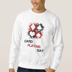 Sudadera Tarjeta Jugando Día Ace Tarjetas Poker Juego de Ca