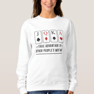 Sudadera Tarjeta Jugando Día Ace Tarjetas Poker Juego de Ca