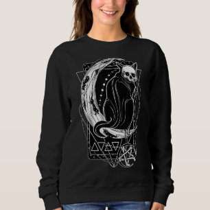 Sudadera Tarjeta Tarot Crescent Moon And Cat Graphic