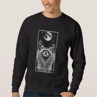 Sudadera Tarjeta Tarot Feral Era, Raccoon Tarot Gracioso, E