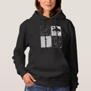 Sudadera Tarjetas Kanji Japonesas Estético Minimal blanco N