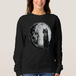 Sudadera Tarot Card Crescent Moon and Cat Halloween
