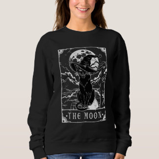 Sudadera Tarot Card Crescent Moon Y Black Cat Witch Gorra H