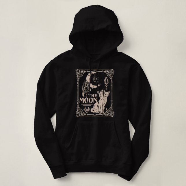 Sudadera Tarot Gótico Tarjeta A La Bruja De La Luna Y El Ga (Diseño del anverso)