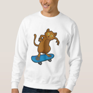 Sudadera Tarsier como Skater con Skateboard