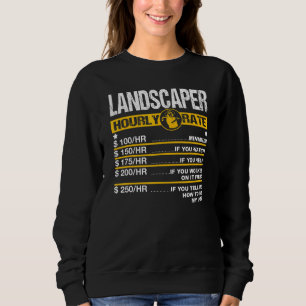 Sudadera Tasa de mano de obra paisajista por hora para homb