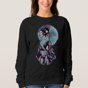 Sudadera Tattoo Samurai, japonés Geisha Parasol Bonito