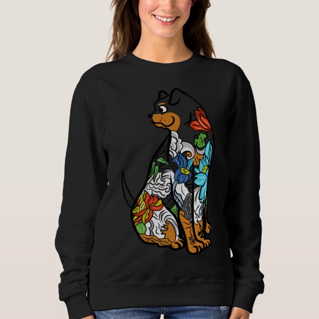 Sudadera Tatuaje artístico de Rottweiler (Anverso)