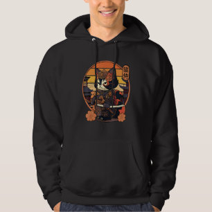 Sudadera Tatuaje de gato samurai japonés, gato Ninja