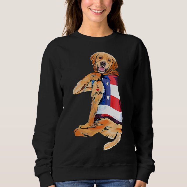 Sudadera Tatuaje de perro de Golden Retriever que amo a mam (Anverso)