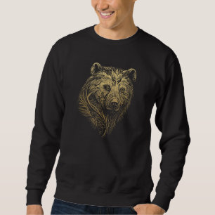 Sudadera Tatuaje Tribal Oso Cara Grizzly Ursa Fauna Anim