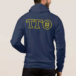 Sudadera Tau Gamma Theta Full Zip Hoodie con Escudo y letra