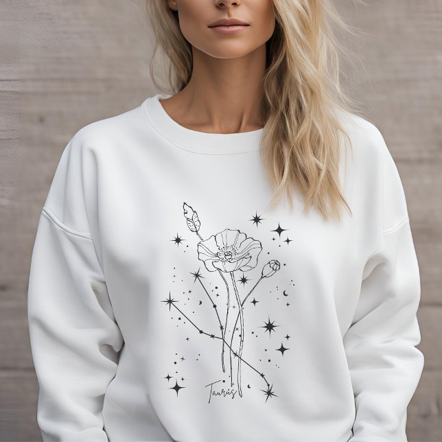 Sudadera Tauro floral blanco para mujeres (Subido por el creador)