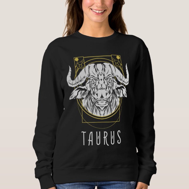 Sudadera Taurus Bull Horoscope Símbolo de Rótulo Zodiac Con (Anverso)
