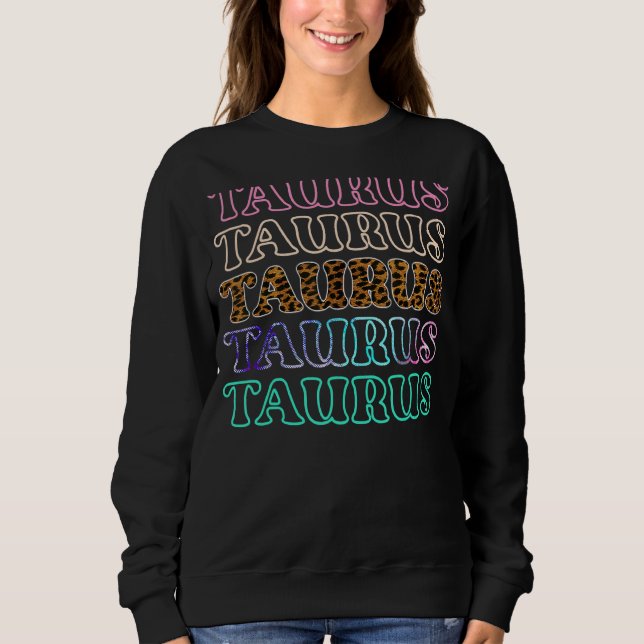 Sudadera Taurus Zodiac Horoscope Leopardo May Cumpleaños (Anverso)