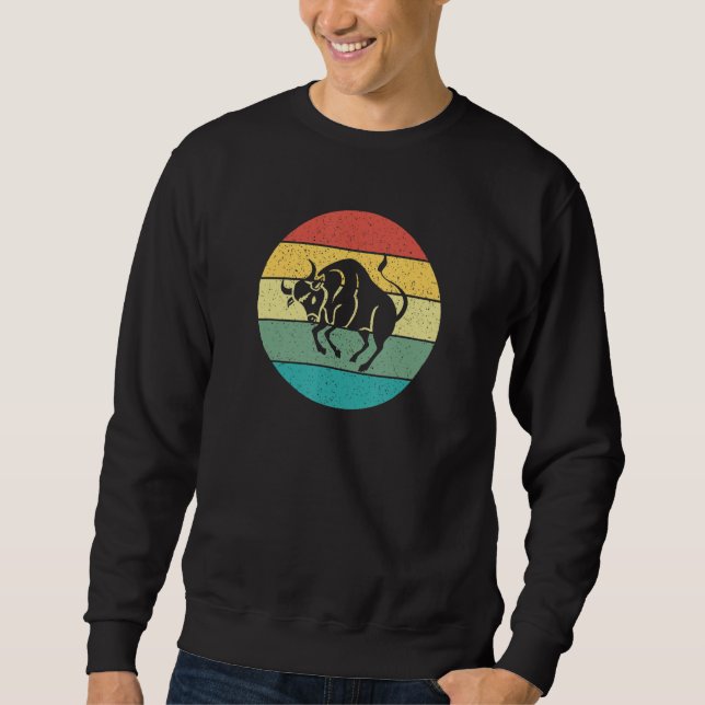 Sudadera Taurus Zodiac Sign Retro Vintage (Anverso)