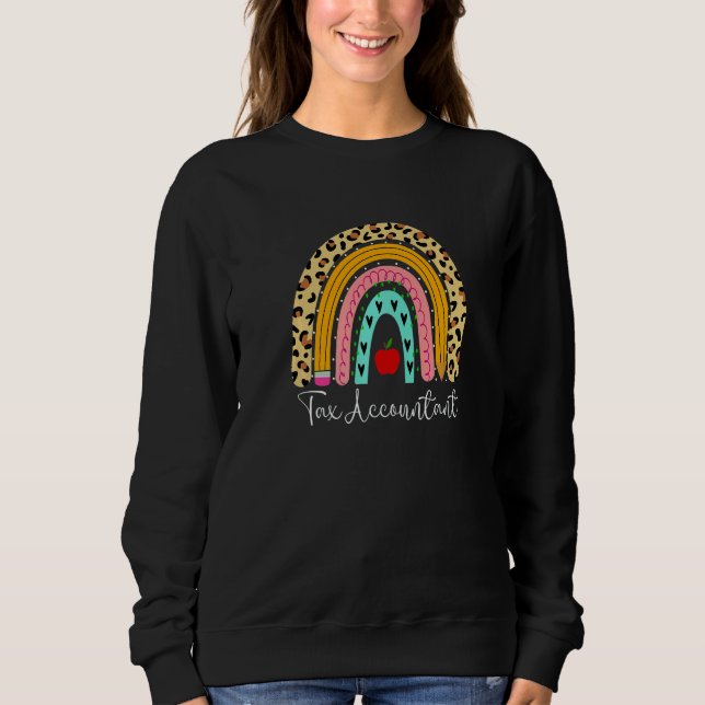 Sudadera Tax Accountant Leopard Rainbow Accounting Back To  (Anverso)