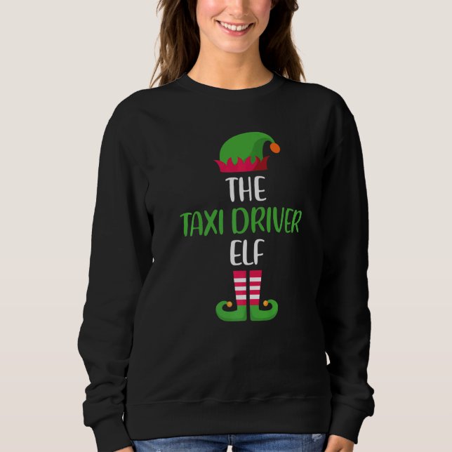 Sudadera Taxi Driver Elf Family Matching Group Christmas Pa (Anverso)