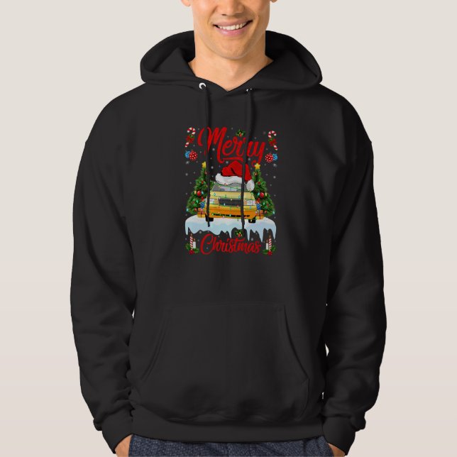 Sudadera Taxi  Lights Xmas Tree Santa Taxi Christmas (Anverso)
