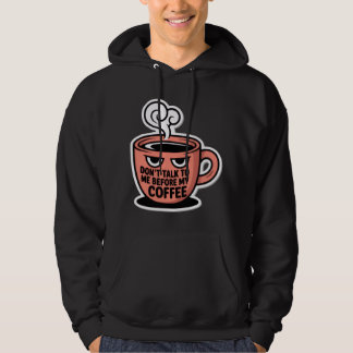 Sudadera taza de café, expresión de cara enfadada,