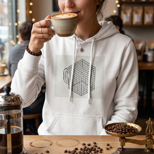 Sudadera Taza de café geométrica Arte de rejilla isométrica
