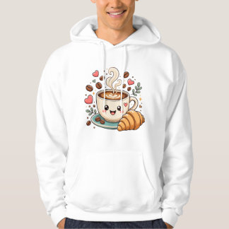 Sudadera Taza de café linda con camiseta de cara | Café Kaw