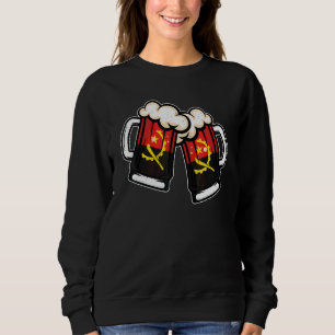 Sudadera Taza de cerveza con bandera de Angola Cerveza ang