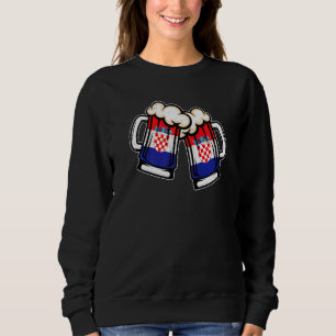 Sudadera Taza de cerveza con bandera de Croacia Cerveza cro