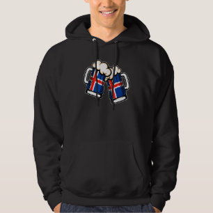 Sudadera Taza de cerveza con bandera de Islandia Cerveza