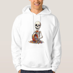 Sudadera Tazón de dulces de esqueleto Halloween