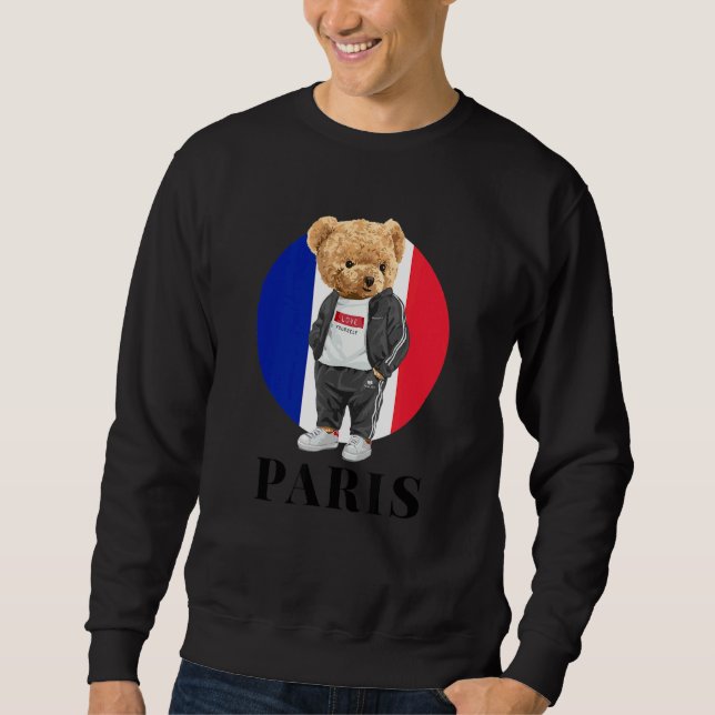 Sudadera Te Amas Ilustracion Paris Teddy Bear Con F (Anverso)