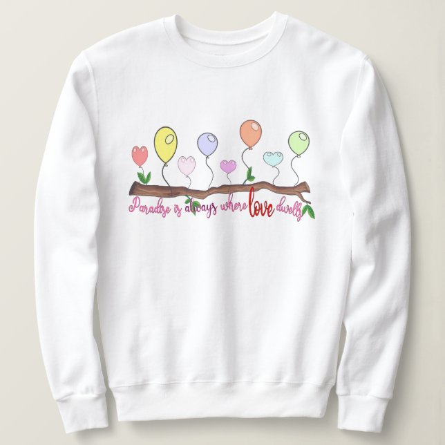 Sudadera Te amo cariño, amor en globo (Anverso del diseño)