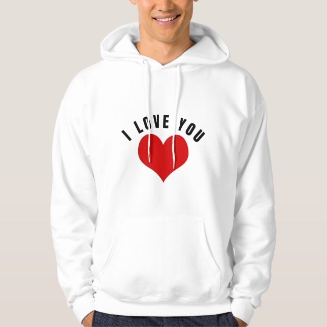 Sudadera Te Amo Corazón Rojo Diseño Romántico – Simple Amor (Anverso)
