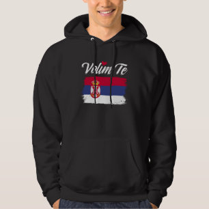 Sudadera Te amo impresionante bandera serbia por el amor de