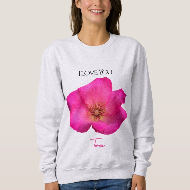 Sudadera Te Amo - Rosa - Personalizado para San Valentín   (Anverso)