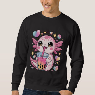 Sudadera Té Burbuja de Axolotl Kawaii para Niños y Adolesce