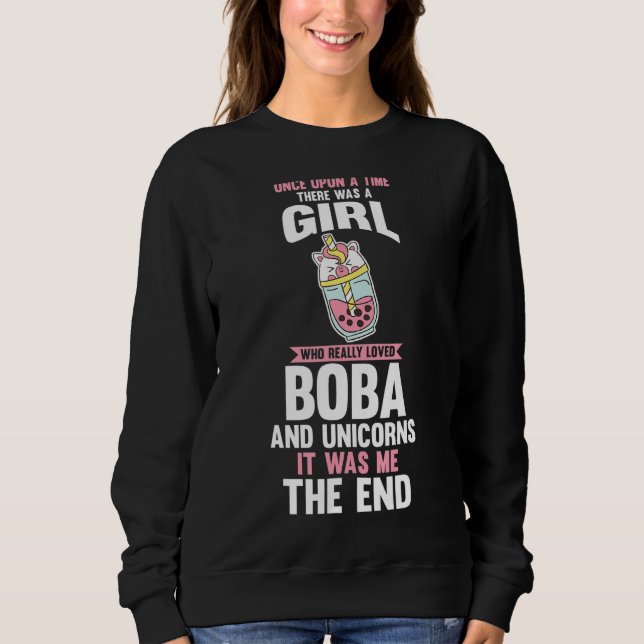 Sudadera Té de burbuja de té de Boba de Unicorn (Anverso)