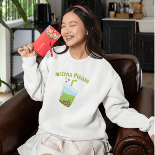 Sudadera Té de burbuja Matcha