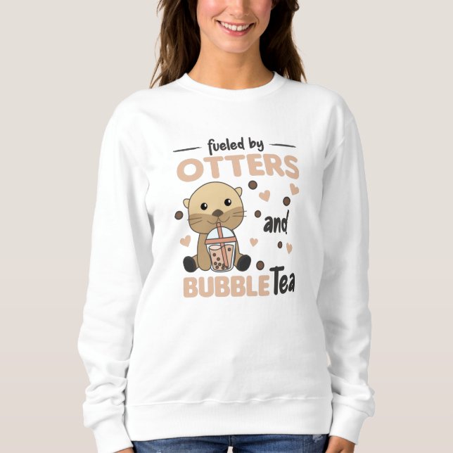 Sudadera Té de burbuja Otter Chocolate Sweet Animals Boba (Anverso)