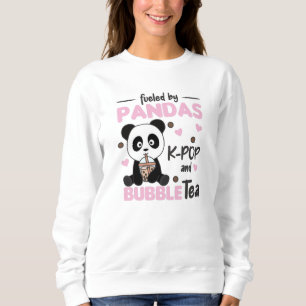 Sudadera Té De Burbuja Panda Chocolate K-Pop Y Boba